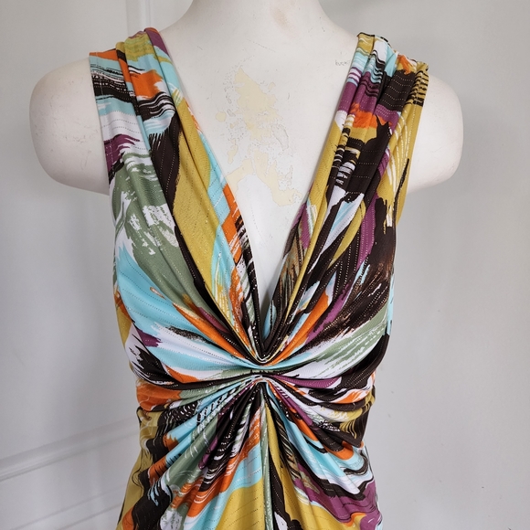 Hot and Delicious Women's Colorful Deep V Neckline Dress Size Medium - Picture 6 of 11